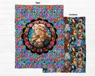 Stained Glass Sleepy Princess Blanket Panel